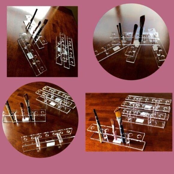 3x Makeup Cosmetic Brush Holder Organizer Acrylic Pencil Art Supply Storage NEW - Picture 4 of 7